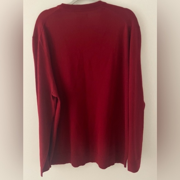 Club Room Men’s Sweater Size XXL Burgundy Color Merino Wool Blend Crew Neck - Picture 2 of 5